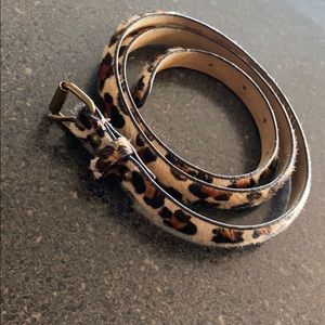 NWOT Ann Taylor cheetah calf skin skinny belt
